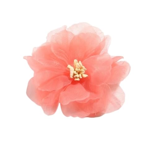 Chiffon Blumen 10 STÜCKE 6 CM 2,3 "Künstliche Chiffon Blumen Patch Applique Hochzeitskleid Stoff Braut Kleidung Kopfbedeckung Dekoration(Coral) von Ayztantine