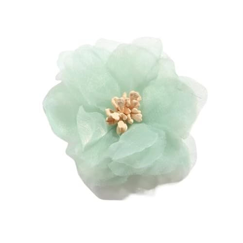 Chiffon Blumen 10 STÜCKE 6 CM 2,3 "Künstliche Chiffon Blumen Patch Applique Hochzeitskleid Stoff Braut Kleidung Kopfbedeckung Dekoration(Mint) von Ayztantine