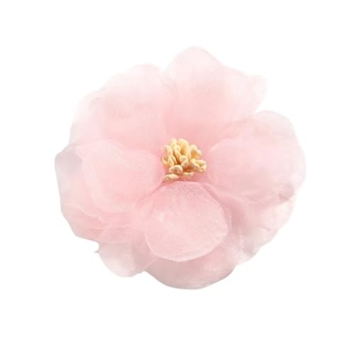 Chiffon Blumen 10 STÜCKE 6 CM 2,3 "Künstliche Chiffon Blumen Patch Applique Hochzeitskleid Stoff Braut Kleidung Kopfbedeckung Dekoration(Pink) von Ayztantine