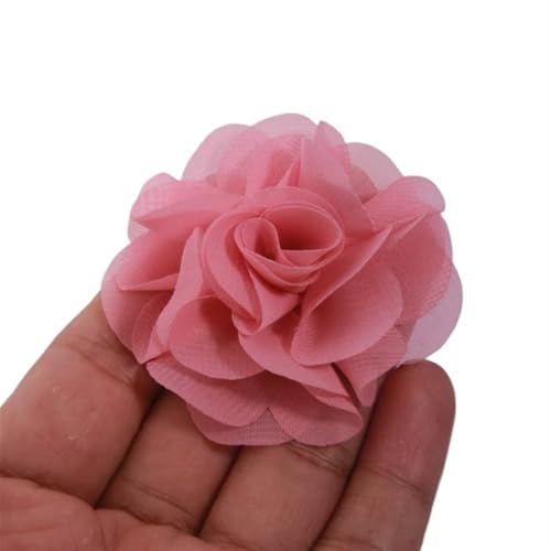 Chiffon Blumen 10 Stücke 2,6 "Tüll Niedlich Handgemachte Entkernt Chiffon Stoff Künstliche Gaze Blume Hochzeit Kleid Hüte Stirnband Brosche DIY Home(Dusty Pink) von Ayztantine