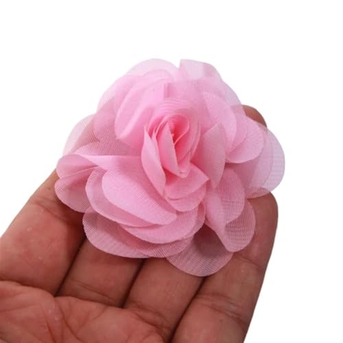 Chiffon Blumen 10 Stücke 2,6 "Tüll Niedlich Handgemachte Entkernt Chiffon Stoff Künstliche Gaze Blume Hochzeit Kleid Hüte Stirnband Brosche DIY Home(Pink) von Ayztantine