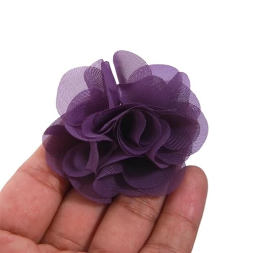 Chiffon Blumen 10 Stücke 2,6 "Tüll Niedlich Handgemachte Entkernt Chiffon Stoff Künstliche Gaze Blume Hochzeit Kleid Hüte Stirnband Brosche DIY Home(Purple) von Ayztantine