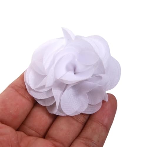 Chiffon Blumen 10 Stücke 2,6 "Tüll Niedlich Handgemachte Entkernt Chiffon Stoff Künstliche Gaze Blume Hochzeit Kleid Hüte Stirnband Brosche DIY Home(White) von Ayztantine
