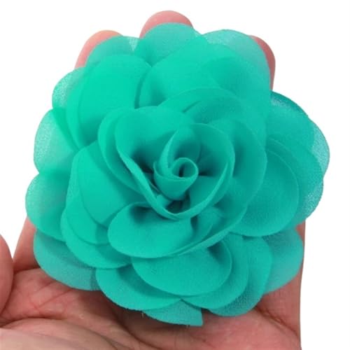 Chiffon Blumen 10 Stücke 8 cm Blütenblätter Chiffon Stoff Künstliche Blumen for Hochzeitskleid Hüte Stirnband Brosche DIY Wohnkultur Handwerk Projekte(Bright Green) von Ayztantine