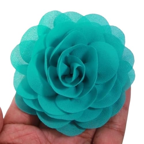 Chiffon Blumen 10 Stücke 8 cm Blütenblätter Chiffon Stoff Künstliche Blumen for Hochzeitskleid Hüte Stirnband Brosche DIY Wohnkultur Handwerk Projekte(Green) von Ayztantine
