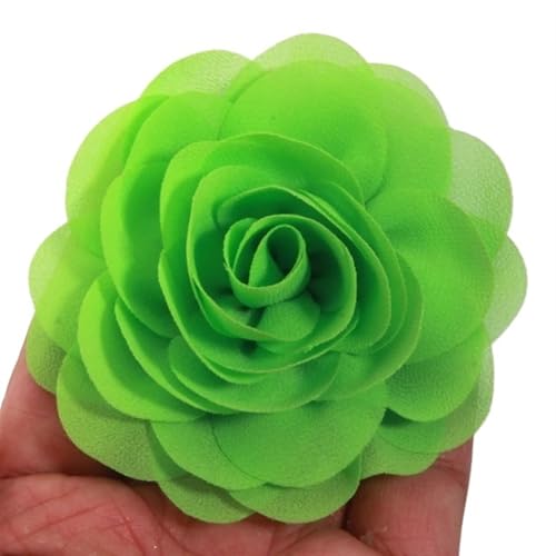 Chiffon Blumen 10 Stücke 8 cm Blütenblätter Chiffon Stoff Künstliche Blumen for Hochzeitskleid Hüte Stirnband Brosche DIY Wohnkultur Handwerk Projekte(Lime) von Ayztantine