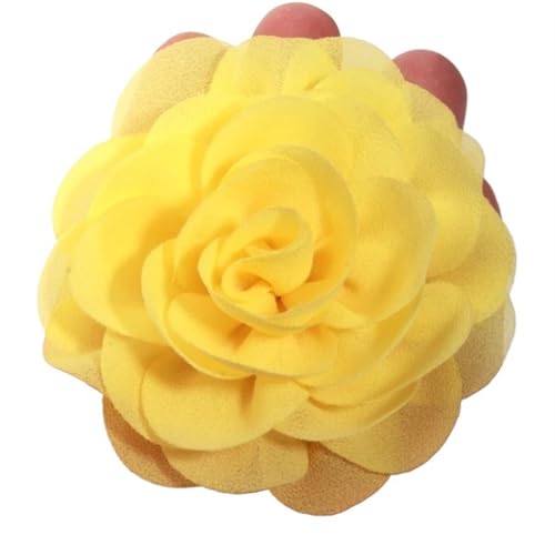 Chiffon Blumen 10 Stücke 8 cm Blütenblätter Chiffon Stoff Künstliche Blumen for Hochzeitskleid Hüte Stirnband Brosche DIY Wohnkultur Handwerk Projekte(Yellow) von Ayztantine