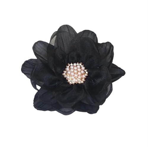 Chiffon Blumen 10 Stücke 9 CM Chiffon Stoff Blume Handgemachte DIY Künstliche Kleid Kopfbedeckungen Haarnadel Schuhe Dekoration(Black) von Ayztantine