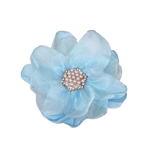 Chiffon Blumen 10 Stücke 9 CM Chiffon Stoff Blume Handgemachte DIY Künstliche Kleid Kopfbedeckungen Haarnadel Schuhe Dekoration(Blue) von Ayztantine