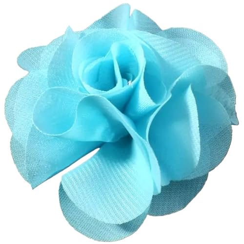 Chiffon Blumen 10 stücke 2,6 "Niedlichen Stoff Chiffon Haar Blume Spitze Trim Patch Applique Hochzeit(Blue) von Ayztantine