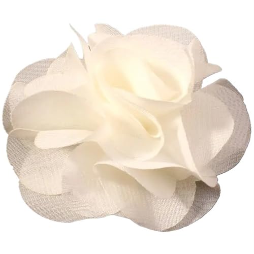 Chiffon Blumen 10 stücke 2,6 "Niedlichen Stoff Chiffon Haar Blume Spitze Trim Patch Applique Hochzeit(Cream) von Ayztantine