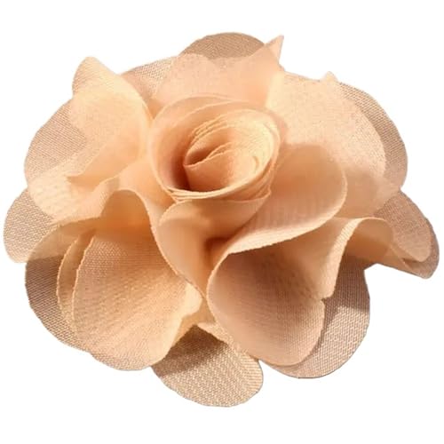 Chiffon Blumen 10 stücke 2,6 "Niedlichen Stoff Chiffon Haar Blume Spitze Trim Patch Applique Hochzeit(Khaki) von Ayztantine