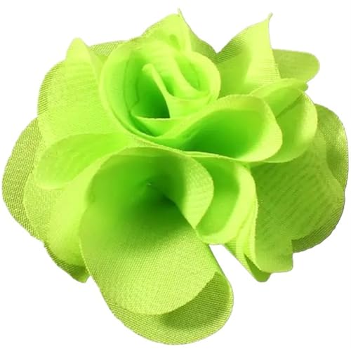 Chiffon Blumen 10 stücke 2,6 "Niedlichen Stoff Chiffon Haar Blume Spitze Trim Patch Applique Hochzeit(Lawn Green) von Ayztantine