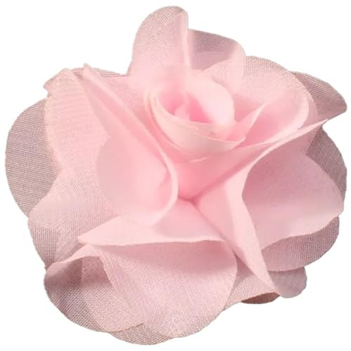 Chiffon Blumen 10 stücke 2,6 "Niedlichen Stoff Chiffon Haar Blume Spitze Trim Patch Applique Hochzeit(Lt Pink) von Ayztantine