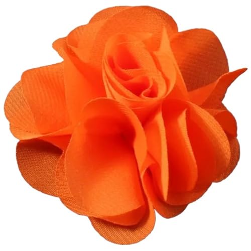 Chiffon Blumen 10 stücke 2,6 "Niedlichen Stoff Chiffon Haar Blume Spitze Trim Patch Applique Hochzeit(Orange) von Ayztantine