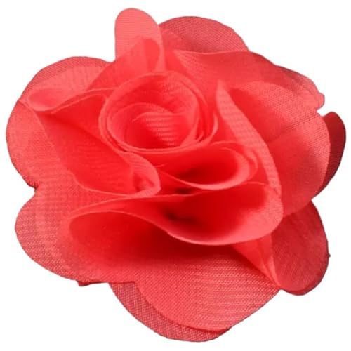 Chiffon Blumen 10 stücke 2,6 "Niedlichen Stoff Chiffon Haar Blume Spitze Trim Patch Applique Hochzeit(Peach) von Ayztantine