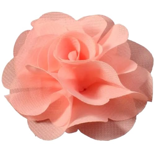 Chiffon Blumen 10 stücke 2,6 "Niedlichen Stoff Chiffon Haar Blume Spitze Trim Patch Applique Hochzeit(PeachPuff) von Ayztantine