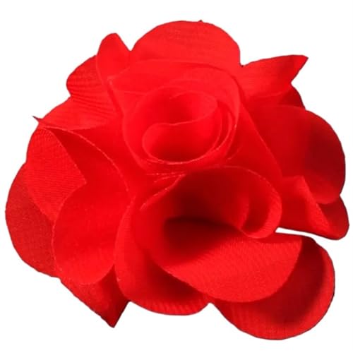 Chiffon Blumen 10 stücke 2,6 "Niedlichen Stoff Chiffon Haar Blume Spitze Trim Patch Applique Hochzeit(Red) von Ayztantine