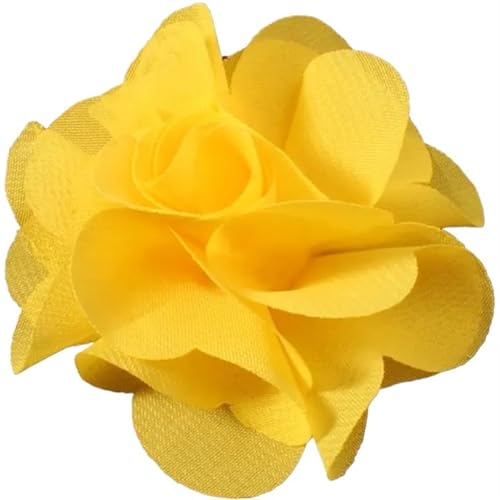 Chiffon Blumen 10 stücke 2,6 "Niedlichen Stoff Chiffon Haar Blume Spitze Trim Patch Applique Hochzeit(Yellow) von Ayztantine