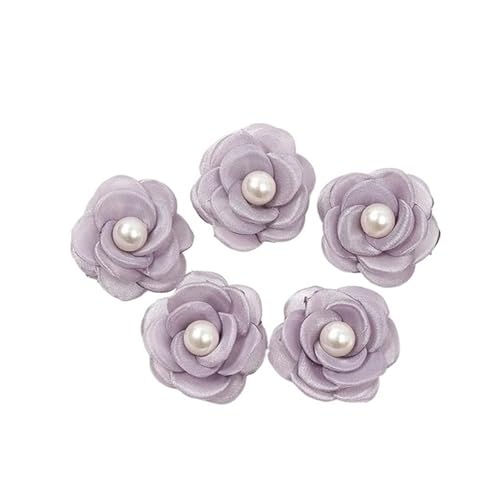 Chiffon Blumen 10 stücke 5cm Simulation Chiffon Blumen Handgemachte Stoff Blume Nähen Kleidungsstücke Zubehör DIY Handwerk(Purple) von Ayztantine