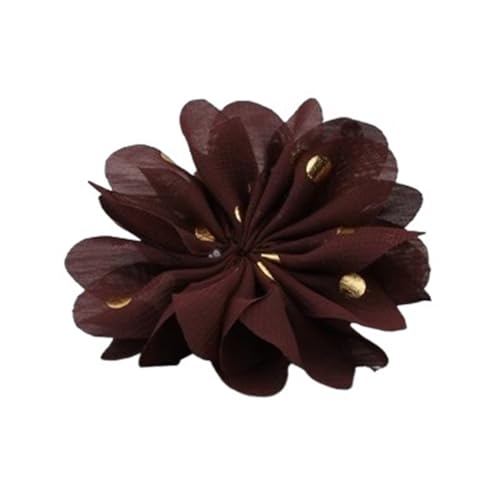 Chiffon Blumen 10 stücke 7,5 cm Chiffon Spitzenbesatz Patch Applique Künstliche Stoff Hochzeitskleid Blumen Braut Haar Schleier Cothes Kopfbedeckungen Dekoration(Coffee) von Ayztantine