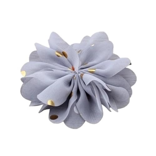 Chiffon Blumen 10 stücke 7,5 cm Chiffon Spitzenbesatz Patch Applique Künstliche Stoff Hochzeitskleid Blumen Braut Haar Schleier Cothes Kopfbedeckungen Dekoration(Gray) von Ayztantine