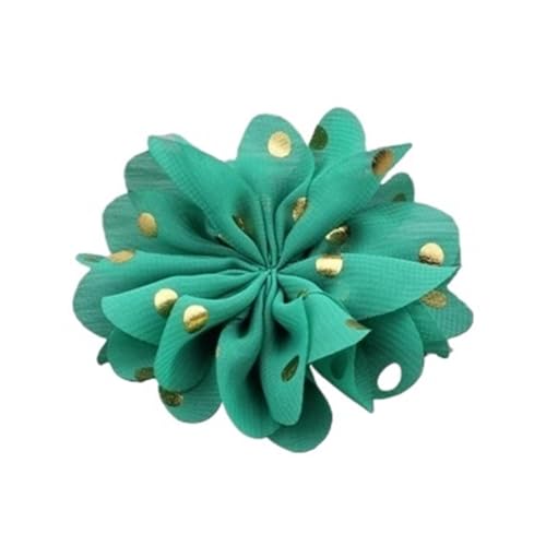 Chiffon Blumen 10 stücke 7,5 cm Chiffon Spitzenbesatz Patch Applique Künstliche Stoff Hochzeitskleid Blumen Braut Haar Schleier Cothes Kopfbedeckungen Dekoration(Green) von Ayztantine