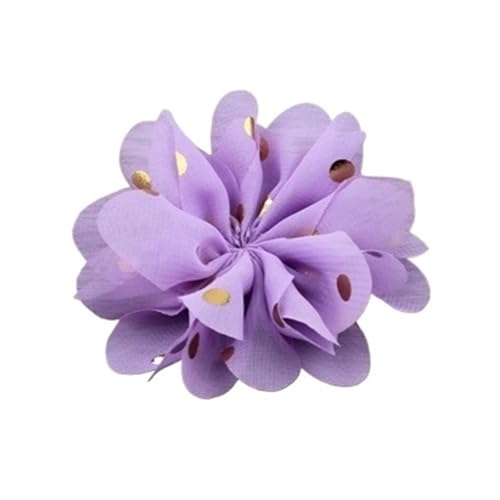 Chiffon Blumen 10 stücke 7,5 cm Chiffon Spitzenbesatz Patch Applique Künstliche Stoff Hochzeitskleid Blumen Braut Haar Schleier Cothes Kopfbedeckungen Dekoration(Lavender) von Ayztantine