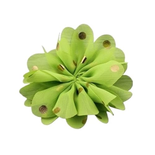 Chiffon Blumen 10 stücke 7,5 cm Chiffon Spitzenbesatz Patch Applique Künstliche Stoff Hochzeitskleid Blumen Braut Haar Schleier Cothes Kopfbedeckungen Dekoration(Lime) von Ayztantine