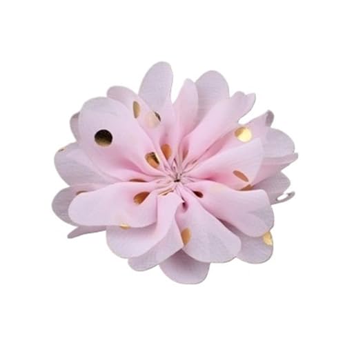 Chiffon Blumen 10 stücke 7,5 cm Chiffon Spitzenbesatz Patch Applique Künstliche Stoff Hochzeitskleid Blumen Braut Haar Schleier Cothes Kopfbedeckungen Dekoration(Lt Pink) von Ayztantine