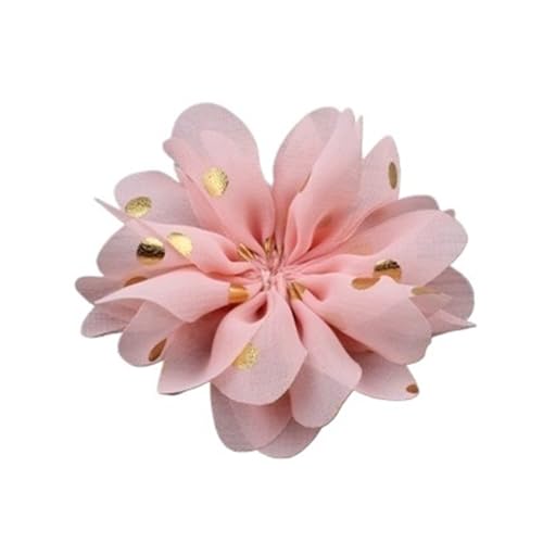 Chiffon Blumen 10 stücke 7,5 cm Chiffon Spitzenbesatz Patch Applique Künstliche Stoff Hochzeitskleid Blumen Braut Haar Schleier Cothes Kopfbedeckungen Dekoration(Peach) von Ayztantine