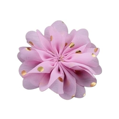 Chiffon Blumen 10 stücke 7,5 cm Chiffon Spitzenbesatz Patch Applique Künstliche Stoff Hochzeitskleid Blumen Braut Haar Schleier Cothes Kopfbedeckungen Dekoration(Pink) von Ayztantine