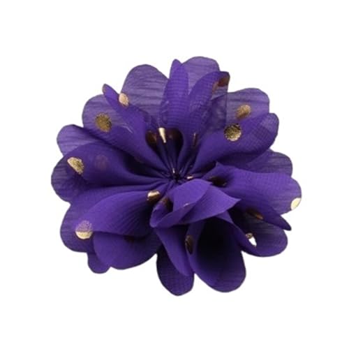 Chiffon Blumen 10 stücke 7,5 cm Chiffon Spitzenbesatz Patch Applique Künstliche Stoff Hochzeitskleid Blumen Braut Haar Schleier Cothes Kopfbedeckungen Dekoration(Purple) von Ayztantine
