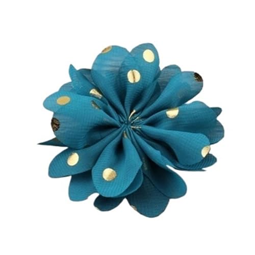 Chiffon Blumen 10 stücke 7,5 cm Chiffon Spitzenbesatz Patch Applique Künstliche Stoff Hochzeitskleid Blumen Braut Haar Schleier Cothes Kopfbedeckungen Dekoration(Turquoise) von Ayztantine