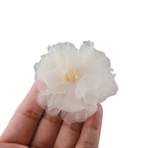 Chiffon Blumen 10PCS Chiffon Stoff Blumen for Hochzeit Einladung Künstliche for Kleid Hut Dekoration(24) von Ayztantine