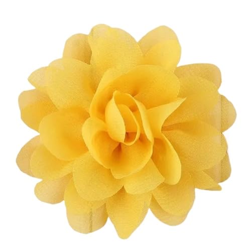 Chiffon Blumen 20 STÜCKE 7 CM Chiffon Blume Künstliche Stoff Seide Kopf for DIY Hochzeit Party Home Dekorationen Blumenkranz Sammelalbum(Yellow) von Ayztantine