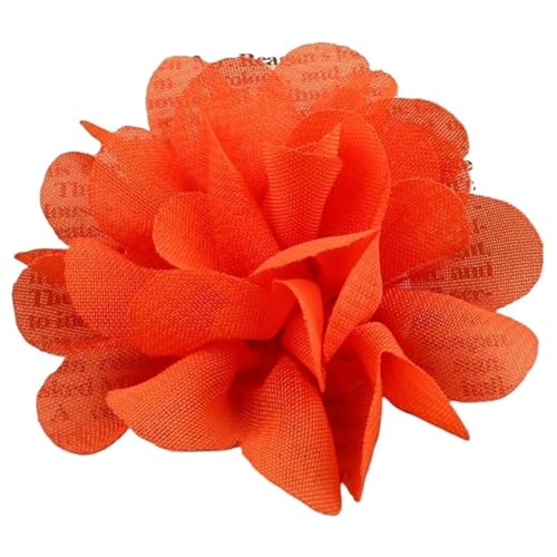 Chiffon Blumen 20 Stücke 5 cm 2 "Stoff Künstliche Blumen for Stirnbänder Scrapbook Tüll Stoff Häkeln Chiffon Blume Zubehör(Orange) von Ayztantine
