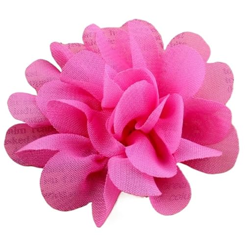 Chiffon Blumen 20 Stücke 5 cm 2 "Stoff Künstliche Blumen for Stirnbänder Scrapbook Tüll Stoff Häkeln Chiffon Blume Zubehör(Pink) von Ayztantine