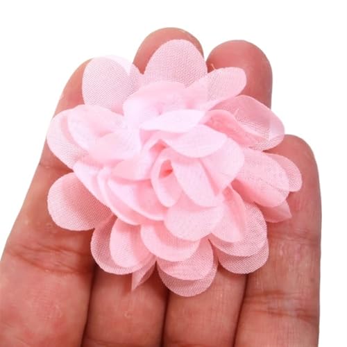 Chiffon Blumen 20 Stücke 5 cm Handgemachte Chiffon Stoff Künstliche Blumen Kopf for Hochzeit Kleid Hüte Hause Dekoration DIY Zubehör(Neon Pink) von Ayztantine