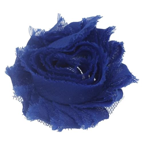 Chiffon Blumen 20 stücke 5, cm Künstliche Blume Shabby Chiffon Handgemachte Kopf DIY Kopfbedeckungen Hochzeit Dekoration Candy Box Zubehör(Black blue) von Ayztantine