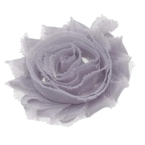 Chiffon Blumen 20 stücke 5, cm Künstliche Blume Shabby Chiffon Handgemachte Kopf DIY Kopfbedeckungen Hochzeit Dekoration Candy Box Zubehör(Gray) von Ayztantine