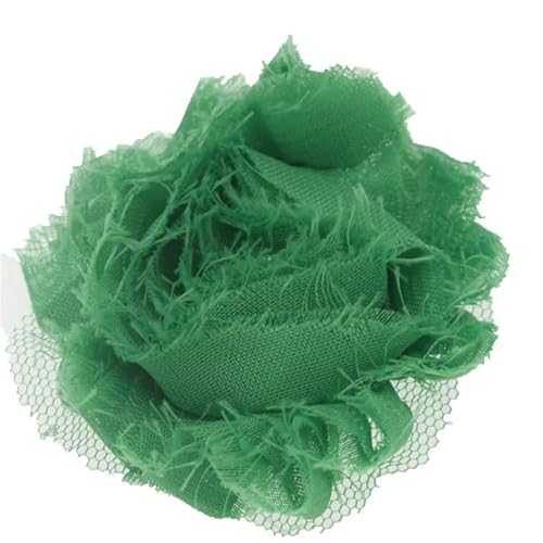 Chiffon Blumen 20 stücke 5, cm Künstliche Blume Shabby Chiffon Handgemachte Kopf DIY Kopfbedeckungen Hochzeit Dekoration Candy Box Zubehör(Green) von Ayztantine