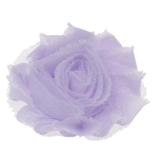 Chiffon Blumen 20 stücke 5, cm Künstliche Blume Shabby Chiffon Handgemachte Kopf DIY Kopfbedeckungen Hochzeit Dekoration Candy Box Zubehör(Lavender) von Ayztantine