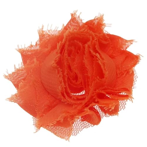 Chiffon Blumen 20 stücke 5, cm Künstliche Blume Shabby Chiffon Handgemachte Kopf DIY Kopfbedeckungen Hochzeit Dekoration Candy Box Zubehör(Orange) von Ayztantine