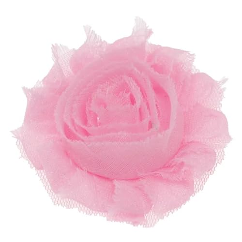Chiffon Blumen 20 stücke 5, cm Künstliche Blume Shabby Chiffon Handgemachte Kopf DIY Kopfbedeckungen Hochzeit Dekoration Candy Box Zubehör(Pink) von Ayztantine
