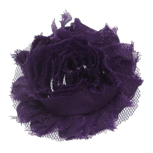 Chiffon Blumen 20 stücke 5, cm Künstliche Blume Shabby Chiffon Handgemachte Kopf DIY Kopfbedeckungen Hochzeit Dekoration Candy Box Zubehör(Purple) von Ayztantine