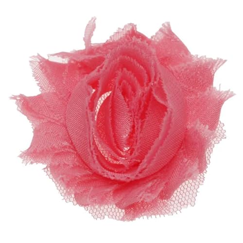 Chiffon Blumen 20 stücke 5, cm Künstliche Blume Shabby Chiffon Handgemachte Kopf DIY Kopfbedeckungen Hochzeit Dekoration Candy Box Zubehör(Watermelon red) von Ayztantine