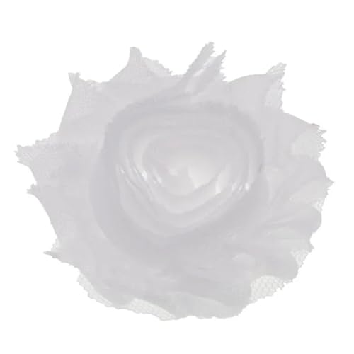 Chiffon Blumen 20 stücke 5, cm Künstliche Blume Shabby Chiffon Handgemachte Kopf DIY Kopfbedeckungen Hochzeit Dekoration Candy Box Zubehör(White) von Ayztantine