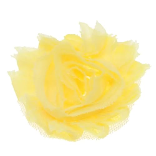 Chiffon Blumen 20 stücke 5, cm Künstliche Blume Shabby Chiffon Handgemachte Kopf DIY Kopfbedeckungen Hochzeit Dekoration Candy Box Zubehör(Yelllow) von Ayztantine