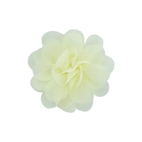Chiffon Blumen 20 stücke Chiffon Stoff Blumen Diy Kopfbedeckungen Corsage Dekoration Nähen Kleidung Hüte Zubehör Blume Kopf(Beige) von Ayztantine